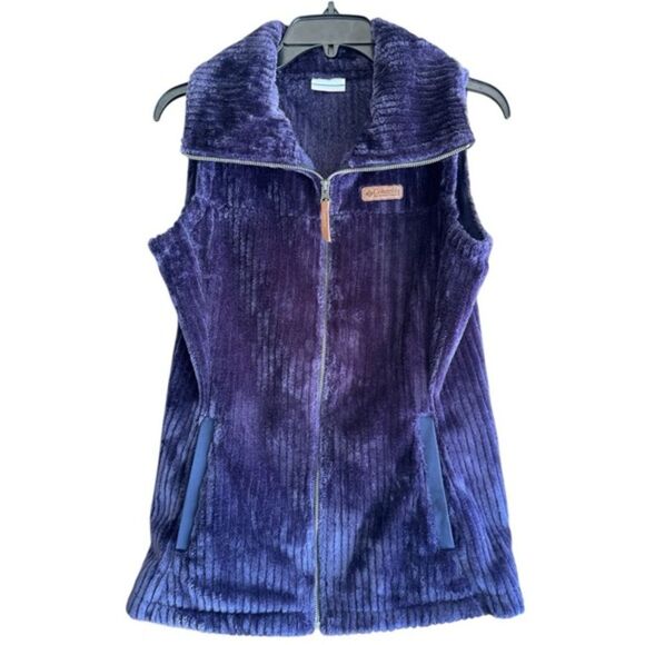 Columbia Plush Fleece Blue Vest – Size Small - Picture 3 of 7